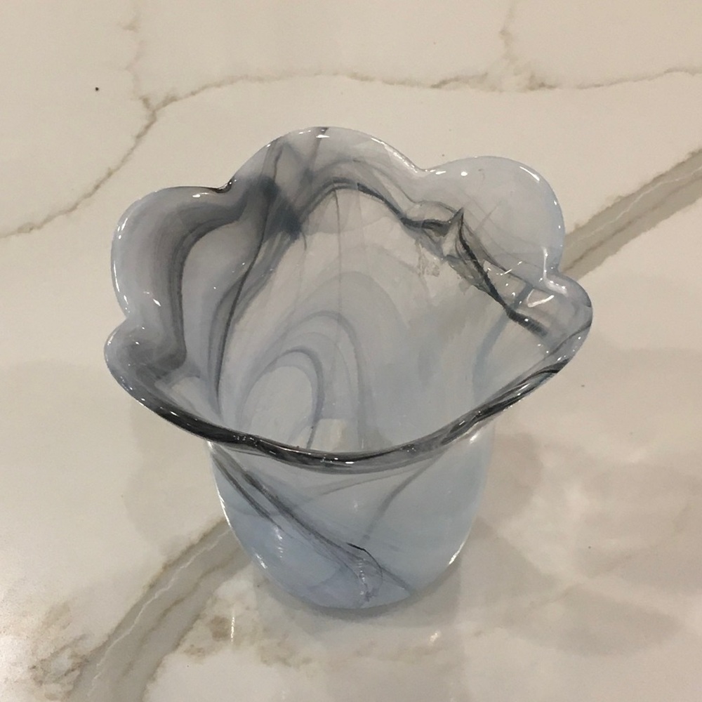 Small Murano vase, mostly blue and gray